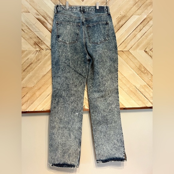 Free People NWT We The Free My Own Lane Acid Wash Distressed Straight Leg - Picture 8 of 10